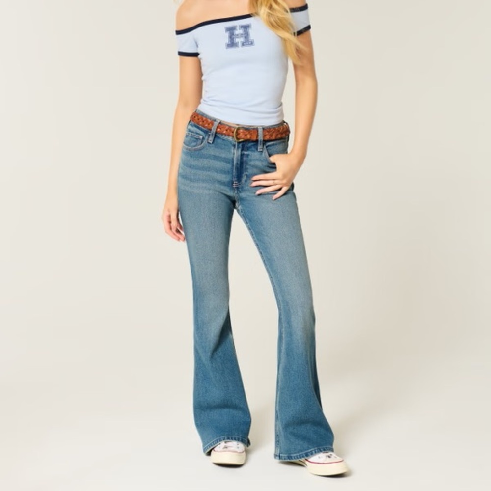 hollister high rise flare jeans